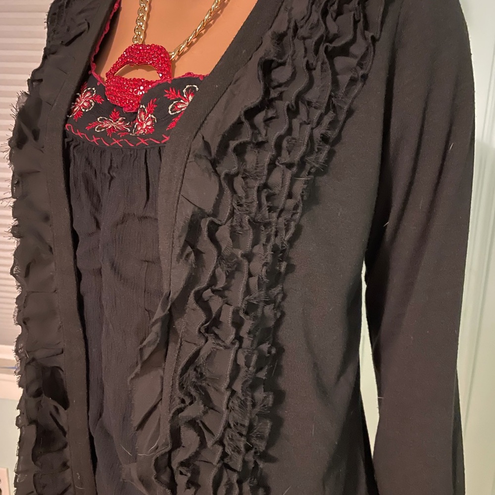 Black tunic cardigan nwot size large